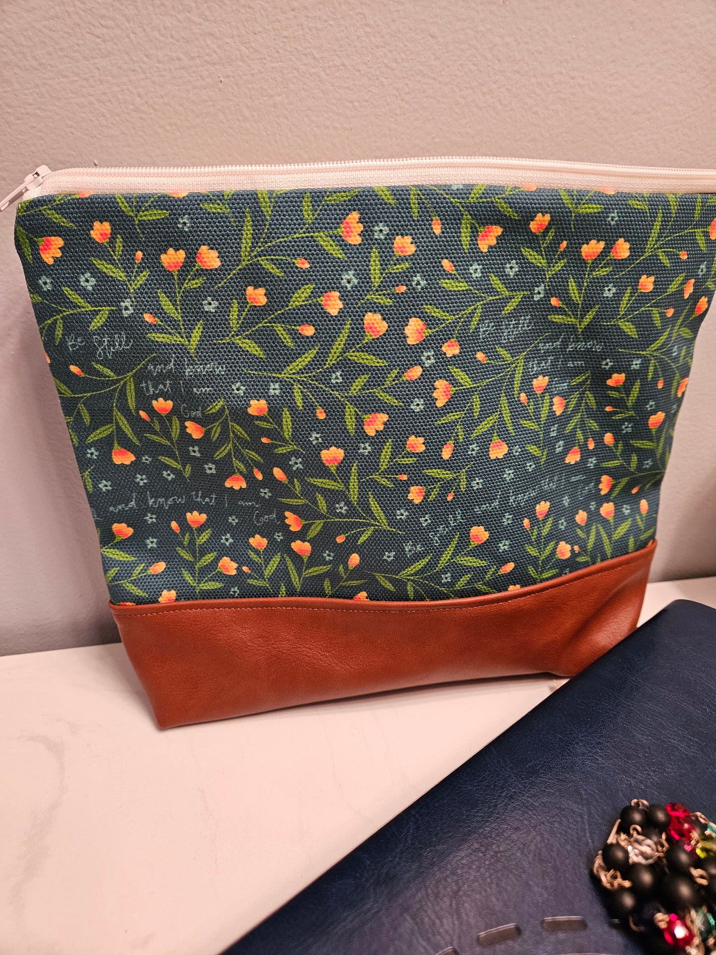 Veil Pouch Be Still and Know Catholic fabric Purse pouch