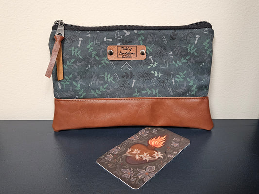 St. Joseph the Carpenter Green pouch for prayer cards Catholic essentials