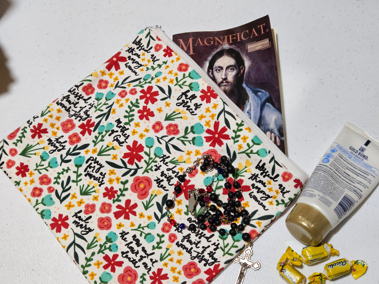 Veil Pouch Hail Mary Catholic fabric Purse pouch