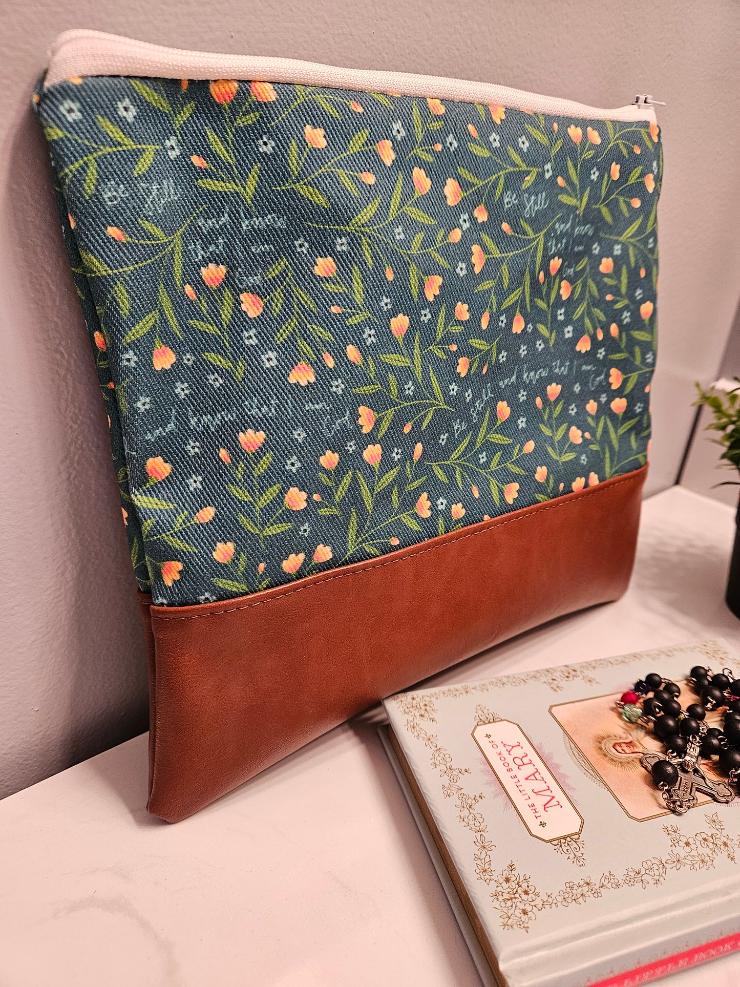 Veil Pouch Be Still and Know Catholic fabric Purse pouch