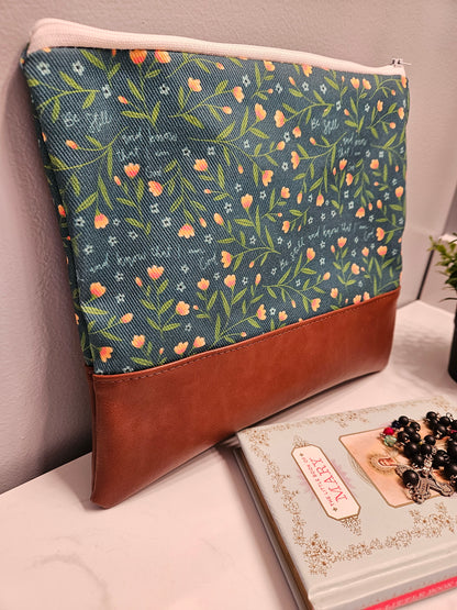 Veil Pouch Be Still and Know Catholic fabric Purse pouch