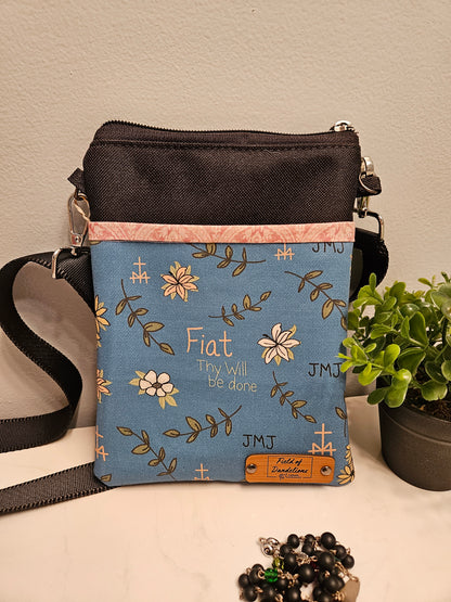 Fiat Thy Will Be Done Crossbody Phone Purse Handmade Catholic gift