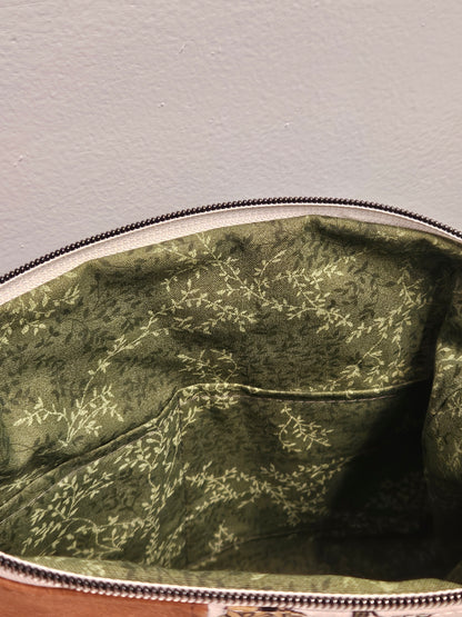 Asymmetrical Crossbody purse of Fiat Thy Will be Done Catholic fabric