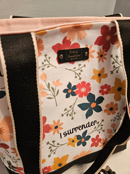 Surrender XL Tote bag Christian handmade extra large Church Adoration bag