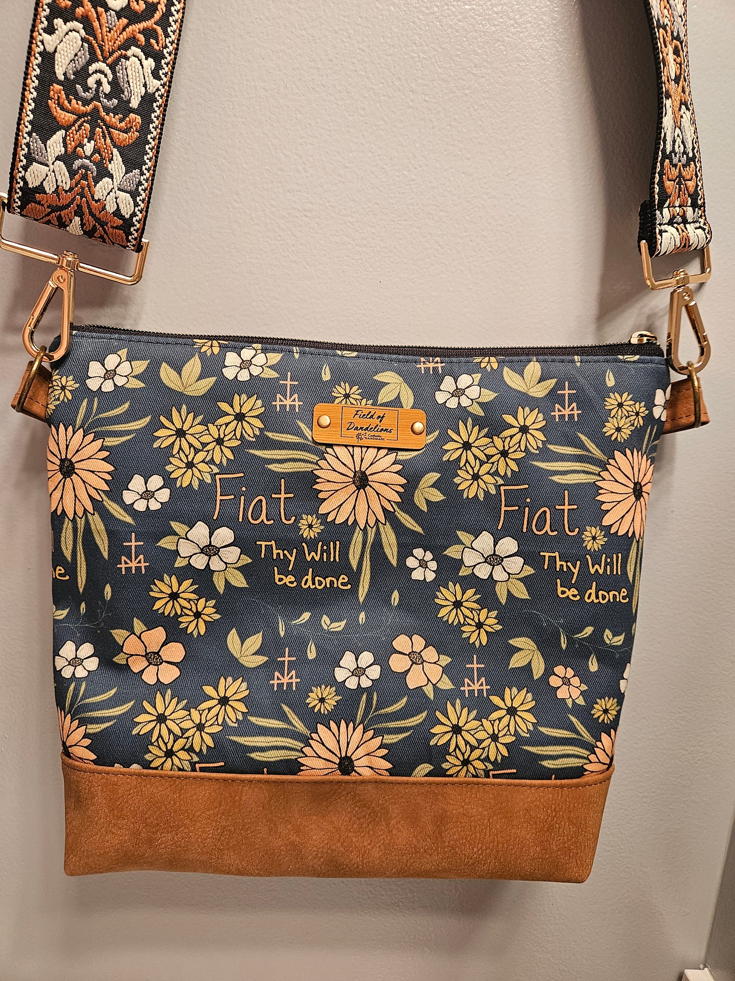 Fiat Thy Will Be Done medium tote bag Catholic purse