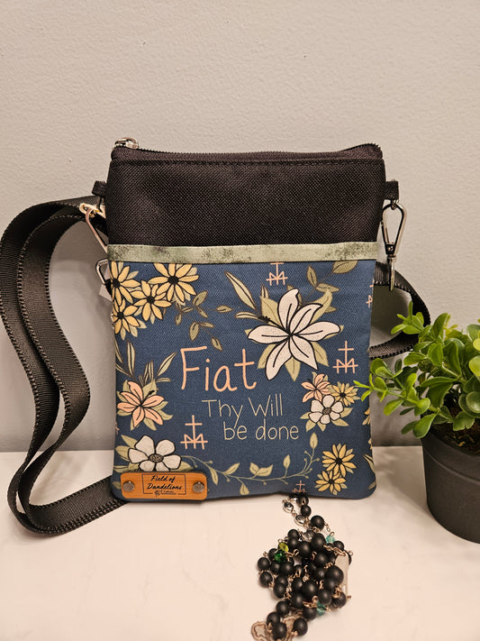 Fiat Thy Will Be Done Full pattern Crossbody Phone Purse Handmade Catholic gift