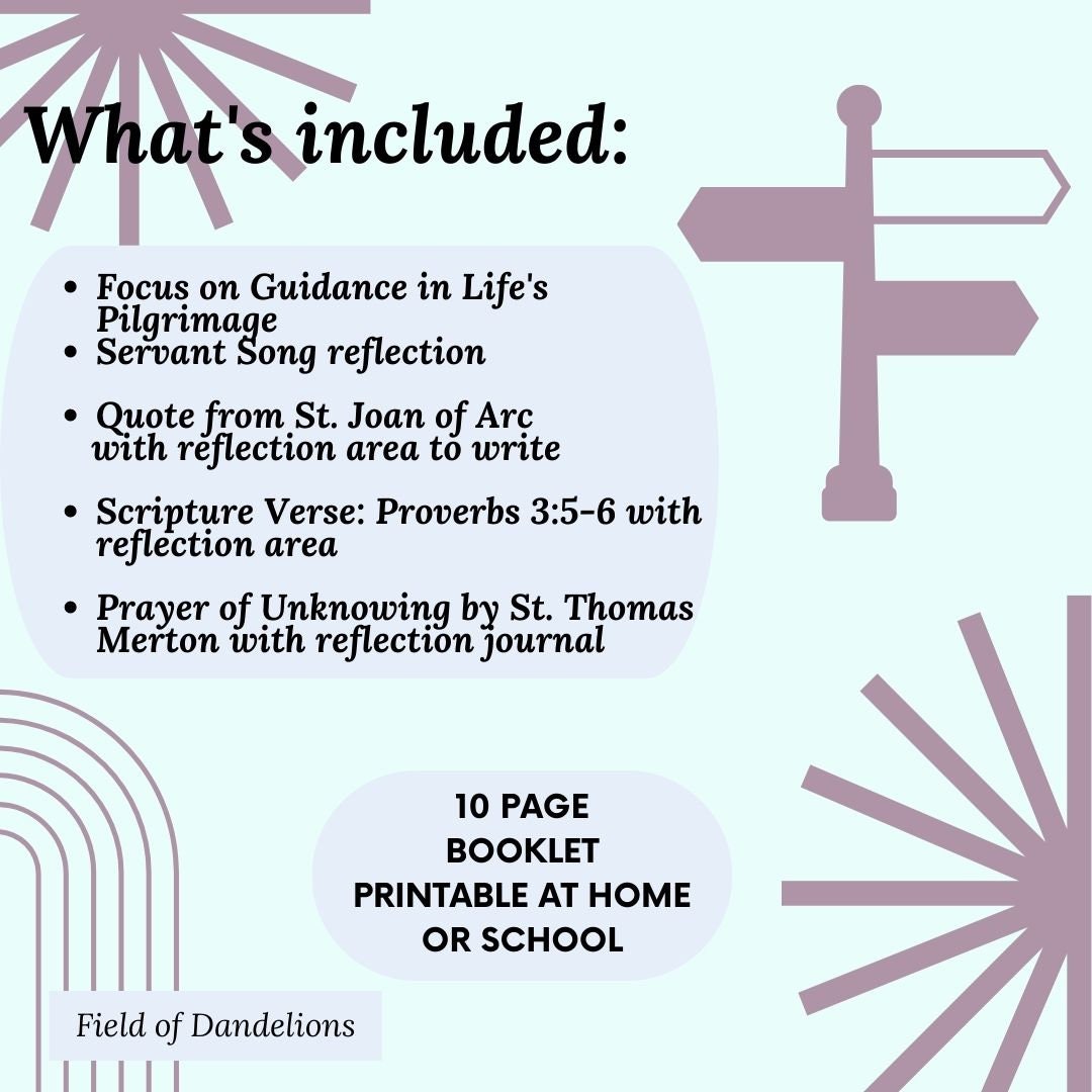Guidance Focus/Catholic Adoration Journal Printable for Middle School Youth/Prayer Reflection journal/Religious Ed Classroom teacher/CCD