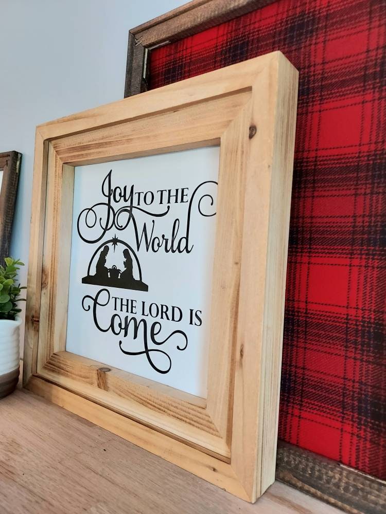Joy to the World The Lord has Come Wood Wall canvas frame/Christmas Song art/Farmhouse Wall Art sign/Christian mantle