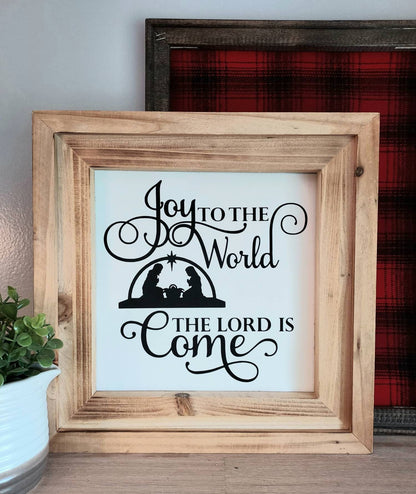 Joy to the World The Lord has Come Wood Wall canvas frame/Christmas Song art/Farmhouse Wall Art sign/Christian mantle