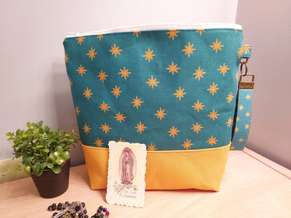 Clutch with Wristlet Our Lady of Guadalupe Catholic fabric Limited Edition Christian Confirmation Bible Purse Bag Handmade w/ zipper